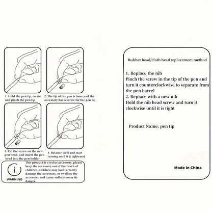 20 Pack Hollow Pens with Replacement Tips - 10 Large and 10 Small, Includes Rubber Tips