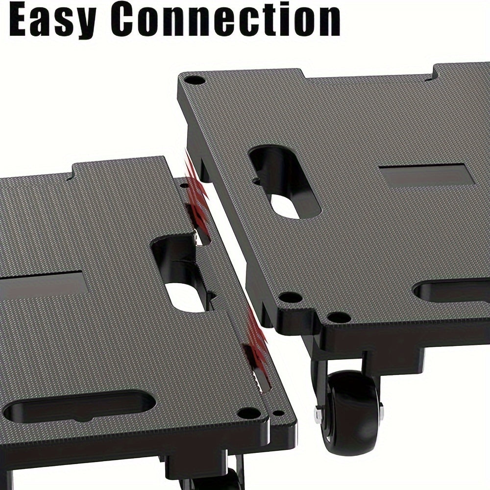 Spacekeeper Folding Hand Truck – 500 LB Heavy Duty Utility Dolly with 6 Wheels & 2 Elastic Ropes for Luggage, Moving, Shopping, Office Use (Black)