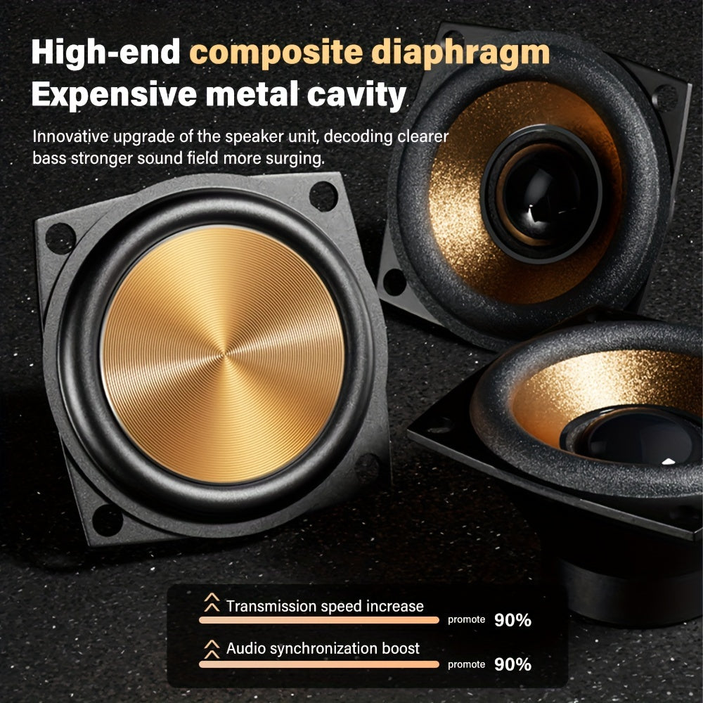 Wireless Portable Speakers – Loud Stereo and Subwoofer, Wood Grain Design, Perfect for Parties and Gifts