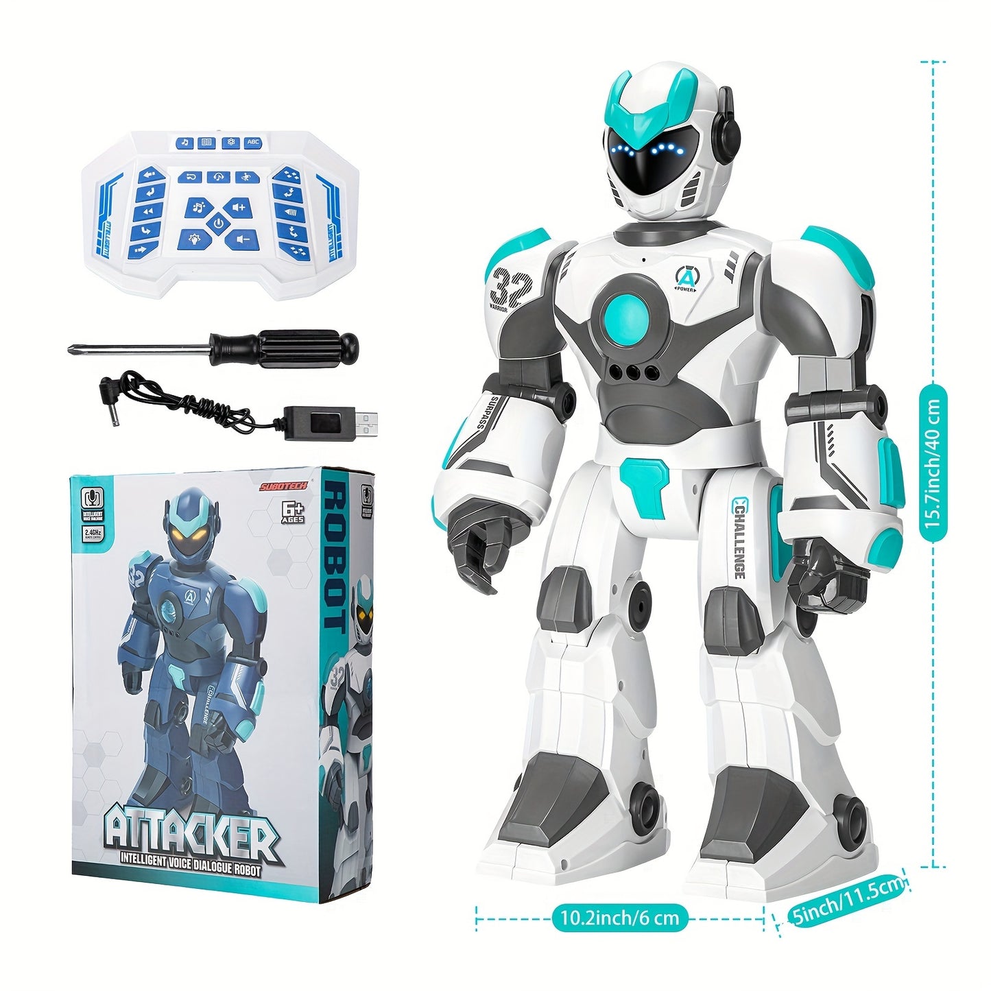 Remote Voice Control Large Robot - 2.4GHz WiFi, Programmable with Gesture Sensing, Science Story Toy, Ideal for Kids' Christmas & Halloween Gifts