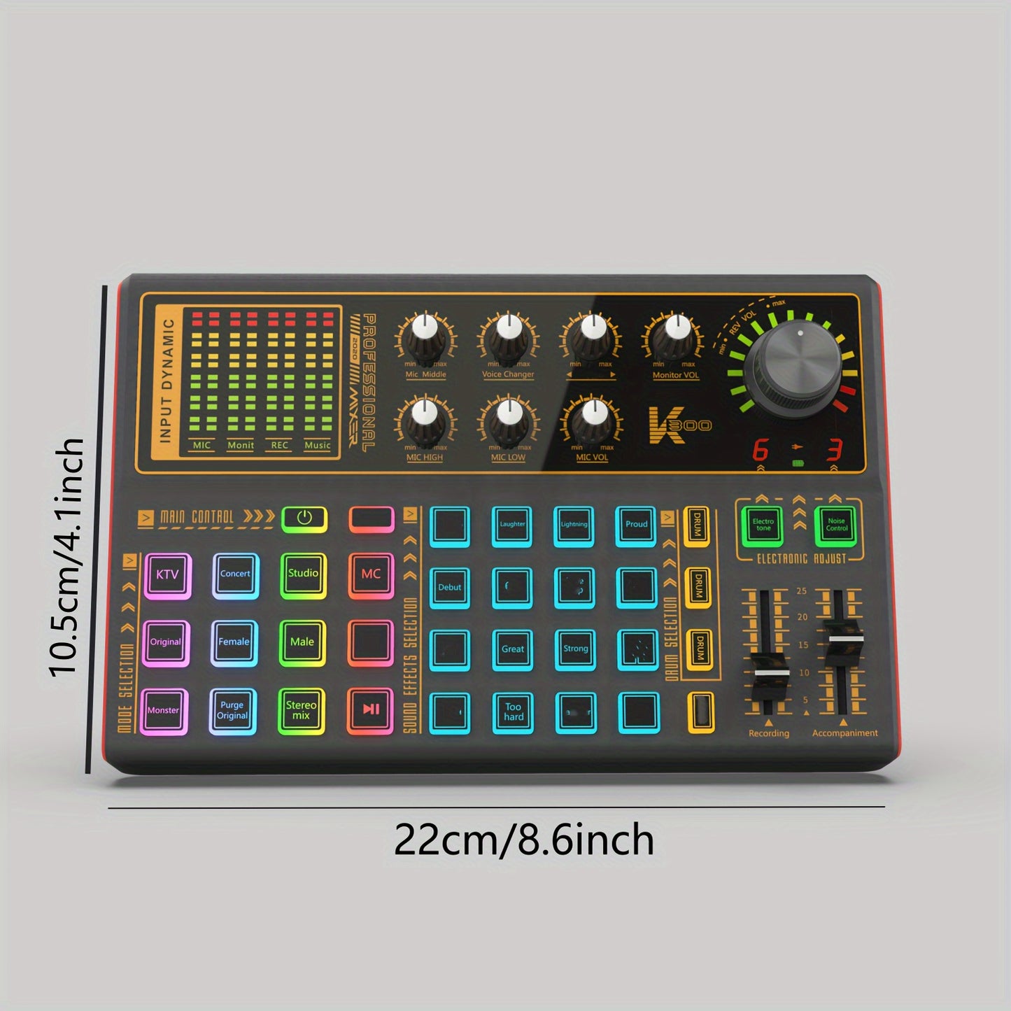 2 Person Podcast Equipment Bundle - K300 Voice Changer, Condenser Microphone and Live Sound Card for Recording, Singing, Streaming, and Gaming