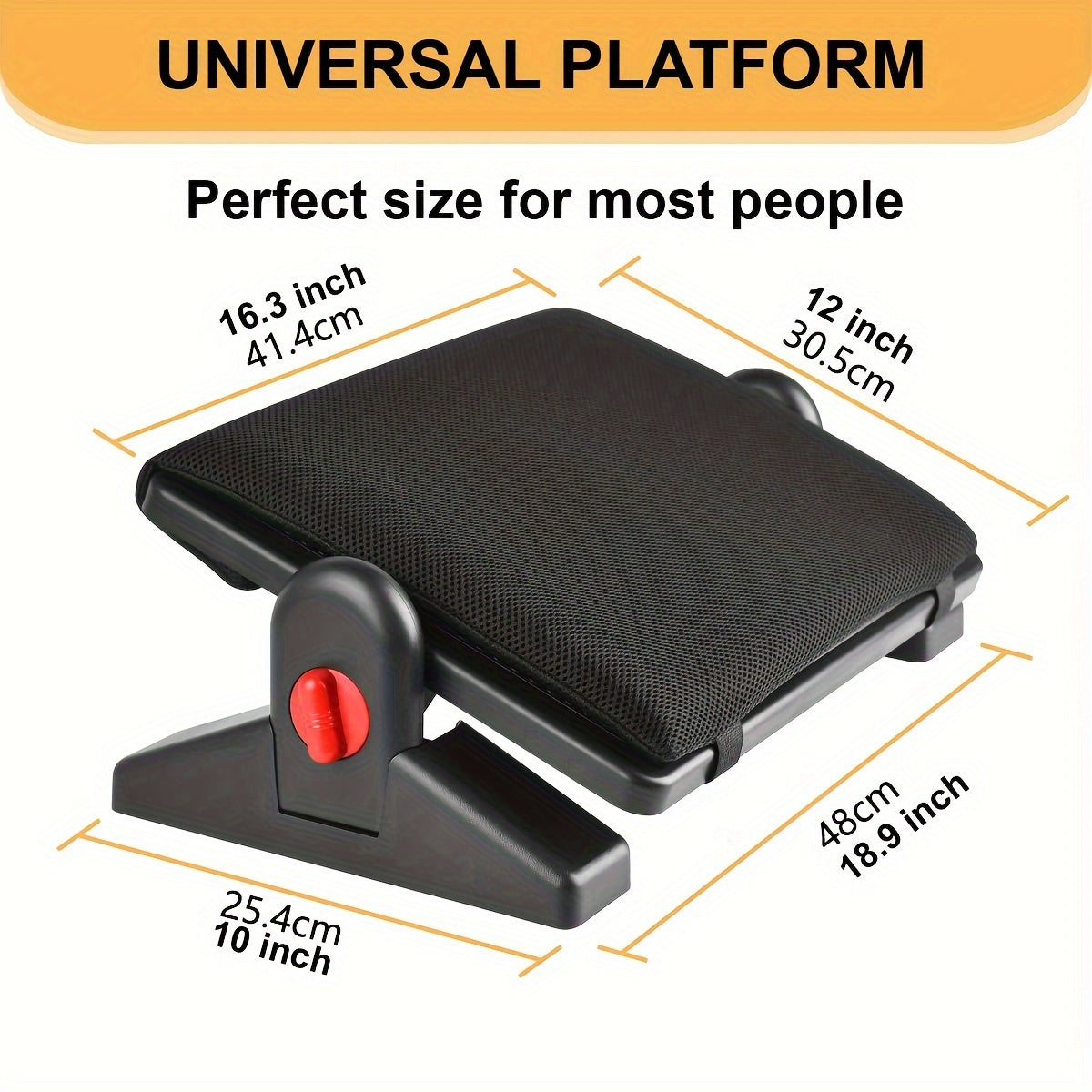 Adjustable Footrest with Removable Cushion - Angle Adjustable, Non-Slip Footstool for Desk, Office, Home, and Travel