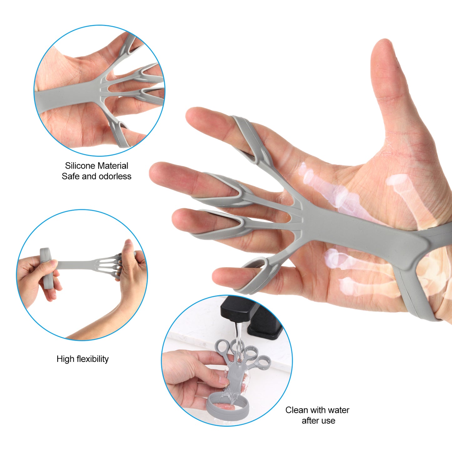 Silicone Hand Grip Strength Trainer — Wrist & Finger Resistance Ball for Adults & Kids, Rehab Therapy & Stress Relief