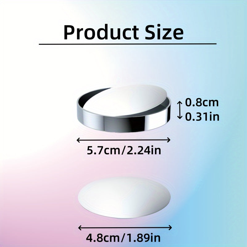 W4pcs Round Convex Blind Spot Mirrors - Universal Front View Fit, Wide Angle Vision, Crystal Clear Image, Easy Installation for All Vehicles