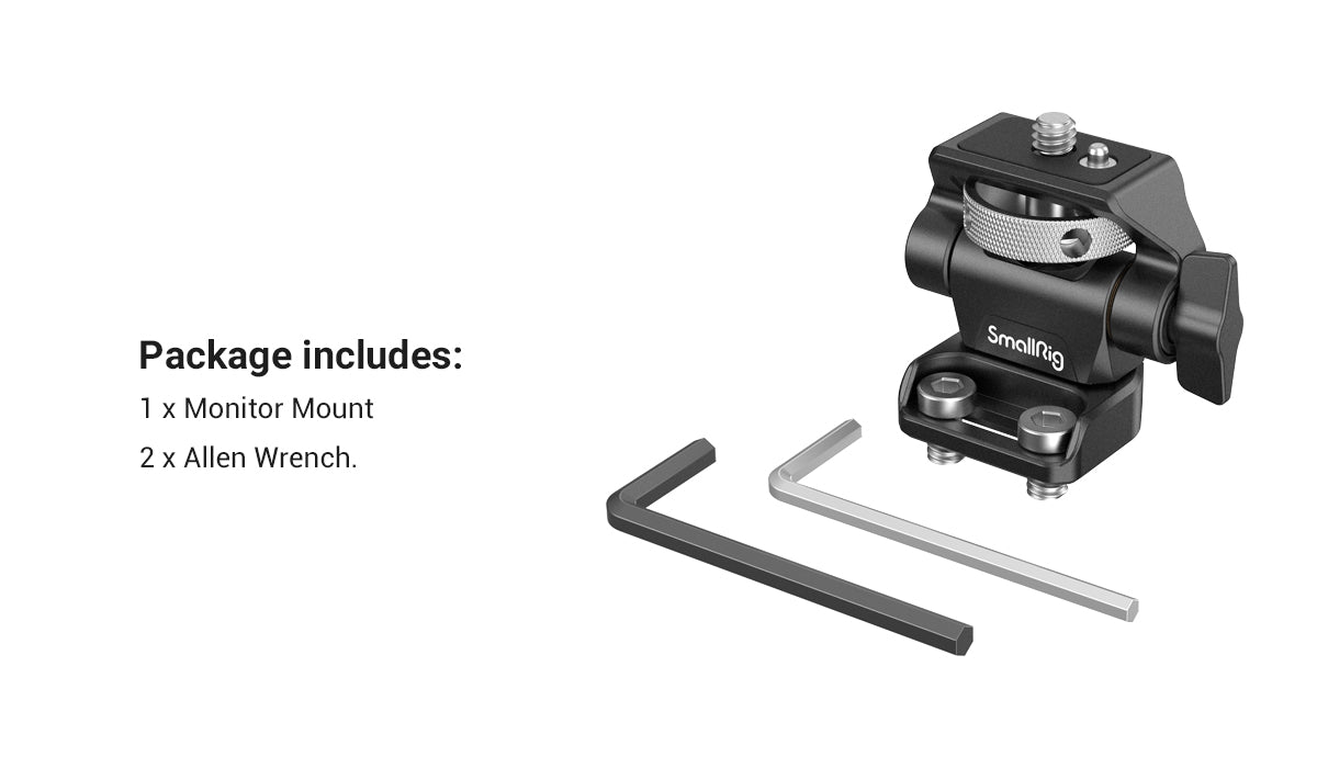 SmallRig DSLR Camera Clamp – Swivel & Tilt Adjustable Monitor Mount with Screws for Monitor, Flash Light & DIY Attachment (2903B)