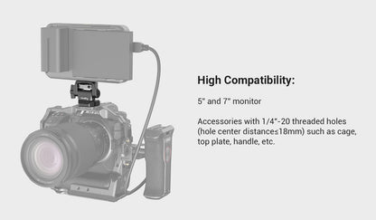 SmallRig DSLR Camera Clamp – Swivel & Tilt Adjustable Monitor Mount with Screws for Monitor, Flash Light & DIY Attachment (2903B)