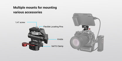 SmallRig DSLR Camera Clamp – Swivel & Tilt Adjustable Monitor Mount with Screws for Monitor, Flash Light & DIY Attachment (2903B)