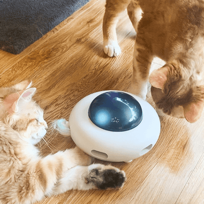 Interactive Cat Toy – UFO Shape Electronic Feather Teaser, Smart Automatic Toy for Indoor Cats