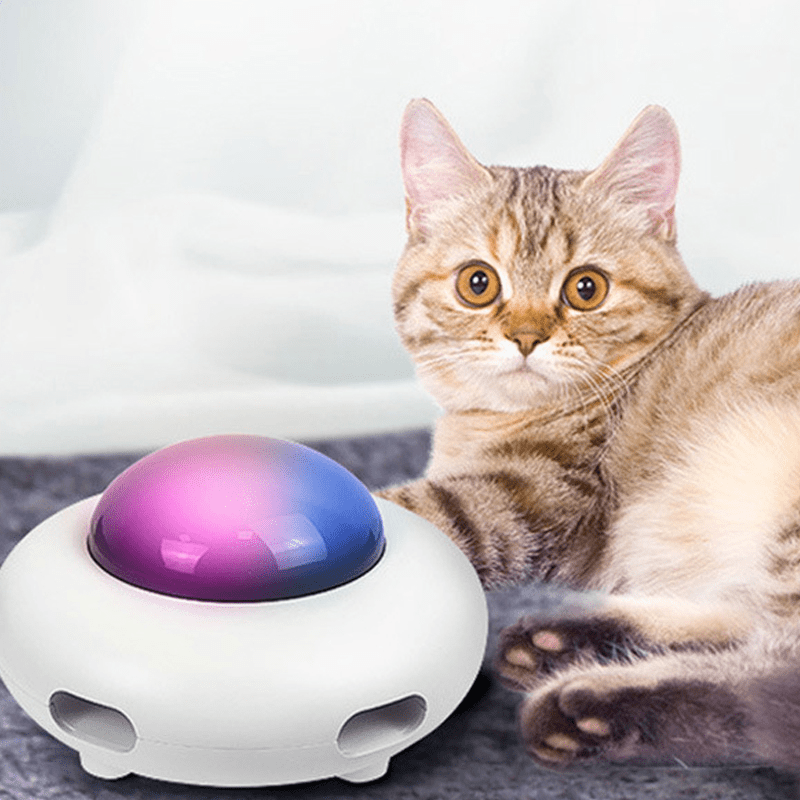 Interactive Cat Toy – UFO Shape Electronic Feather Teaser, Smart Automatic Toy for Indoor Cats