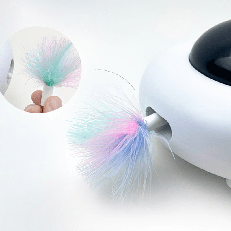 Interactive Cat Toy – UFO Shape Electronic Feather Teaser, Smart Automatic Toy for Indoor Cats