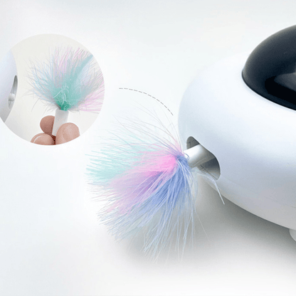 Interactive Cat Toy – UFO Shape Electronic Feather Teaser, Smart Automatic Toy for Indoor Cats