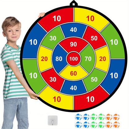 29" Double-Sided Dart Board – Large Dart Board with Sticky Balls and Darts, Indoor/Outdoor Fun Game for Boys and Girls