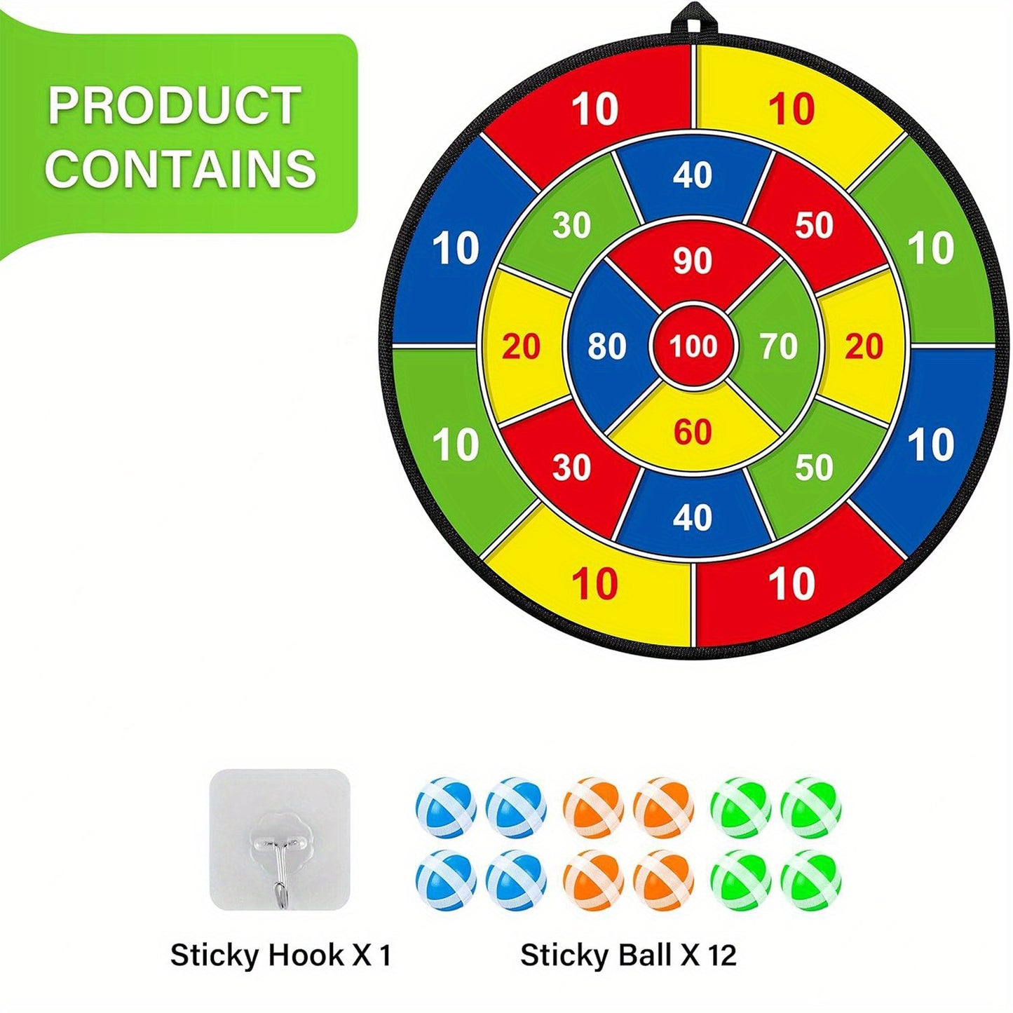 29" Double-Sided Dart Board – Large Dart Board with Sticky Balls and Darts, Indoor/Outdoor Fun Game for Boys and Girls