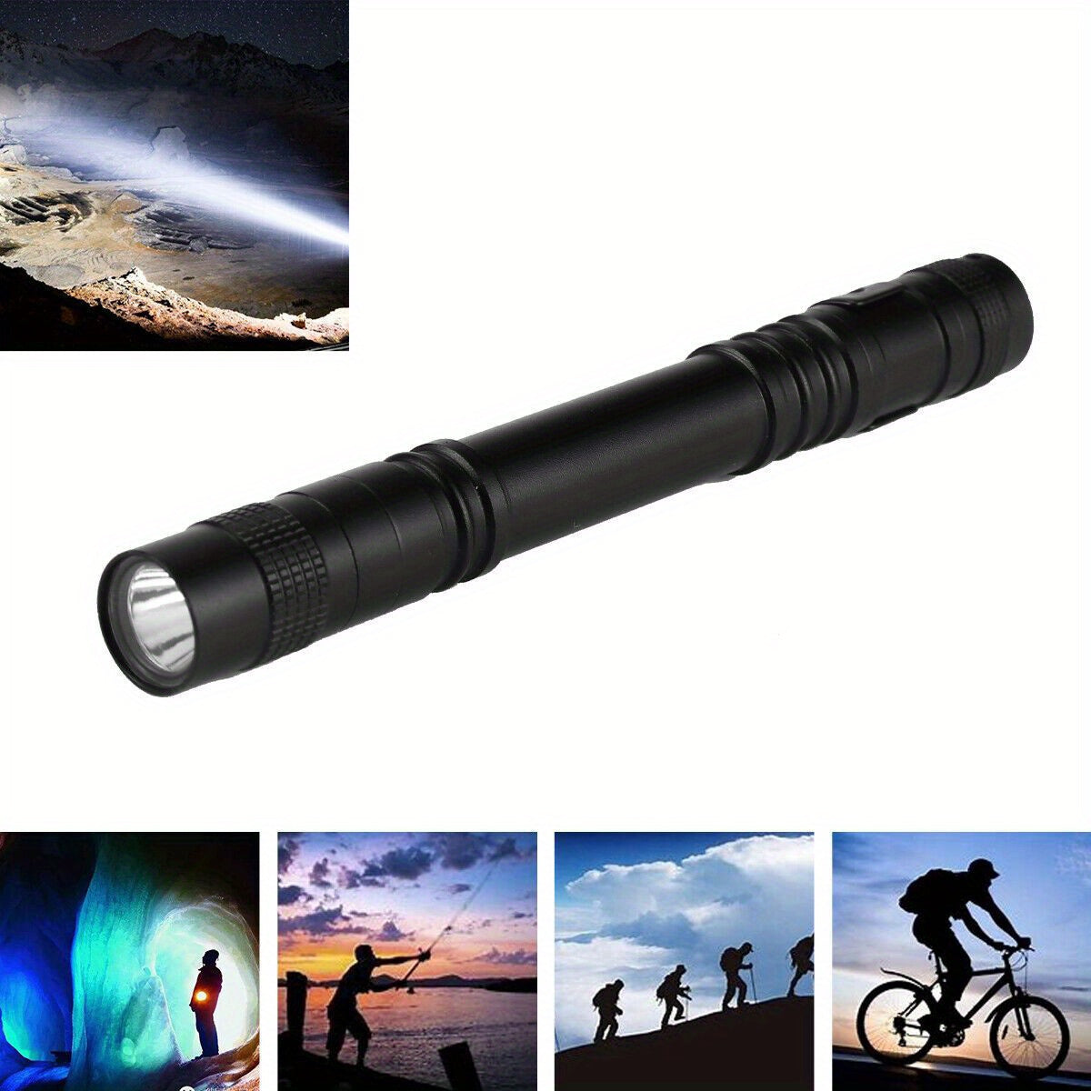 5 Pack Mini LED Flashlights with Clip – Pocket Penlights for Outdoor Camping, Hiking & Fishing (Batteries Not Included)