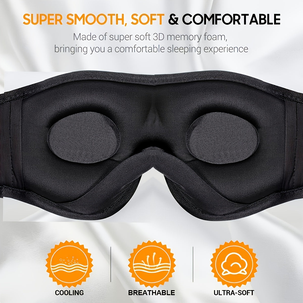 Sleep Mask with Wireless Headphones – 3D Sleeping Headphones for Side Sleepers, Best Gift and Travel Essential
