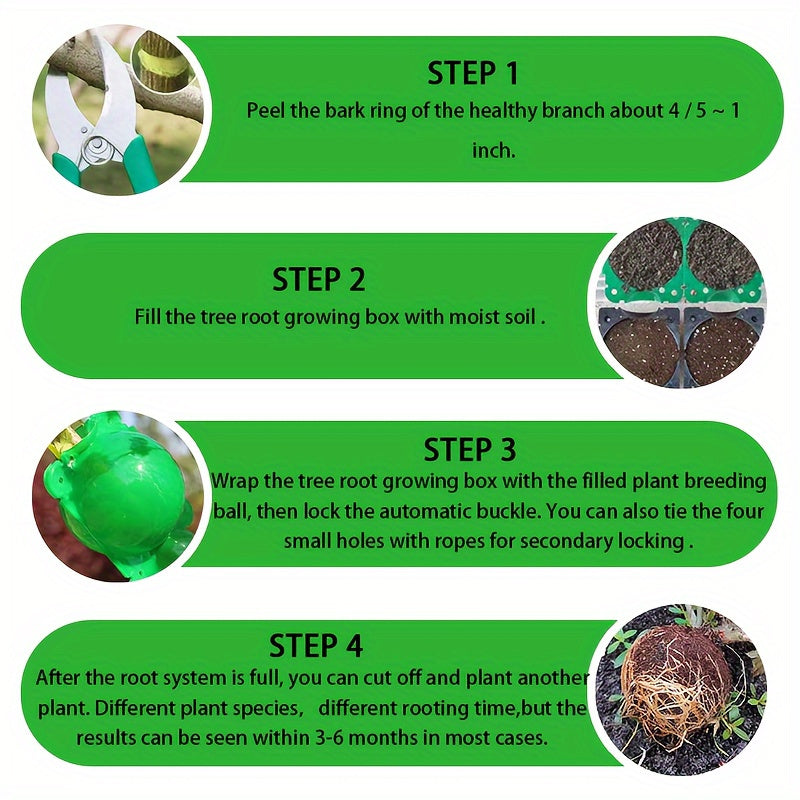 Tree Root Growing Box – High Pressure Plant Propagation Tool, Air Layering Pods and Grafting Ball Device for Plant Cuttings and Seedlings