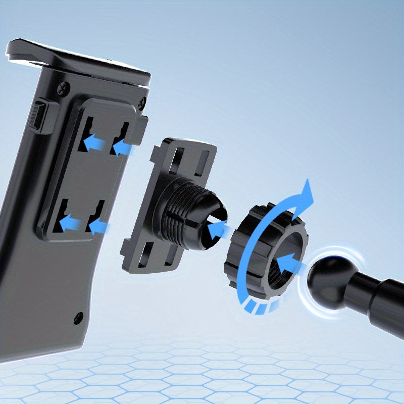 Heavy Duty Car Cup Holder Tablet and Phone Mount - Adjustable ABS Base, Fits 4-13in Devices, Compatible with iPad Mini/Air/Pro, iPhone and All Cellphones