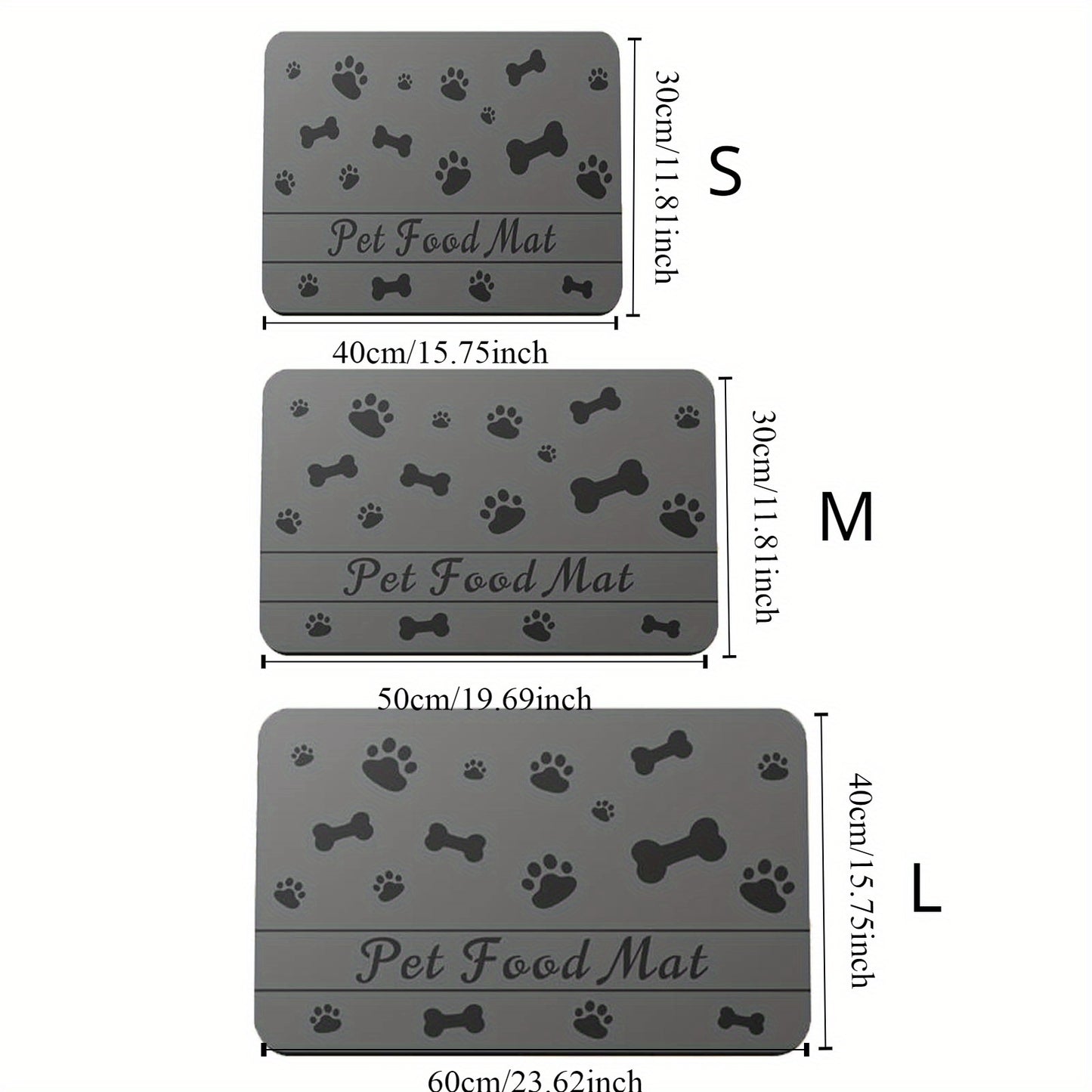 Super Absorbent Dog Bowl Mat - Quick-Dry Feeding Mat for Food and Water, Easy-Clean Dog Food Mat for Floors