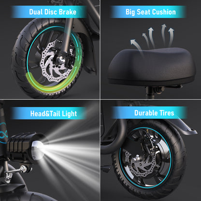 550W Electric Scooter with Basket for Dogs – 20-Mile Range, 18.6MPH Speed – Ample Storage for Pets and Cargo