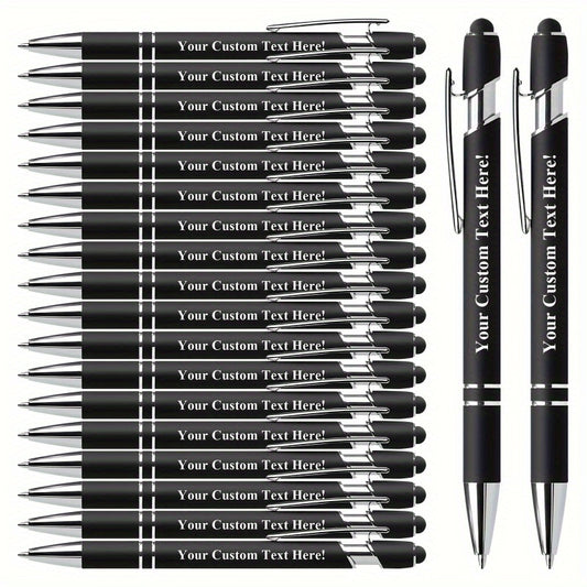 Customizable Metal Ballpoint Pens with Stylus – 8/16/24pcs Sets, Smooth Writing, Medium Point, Retractable – Ideal for Office, School, Journaling and Art Projects