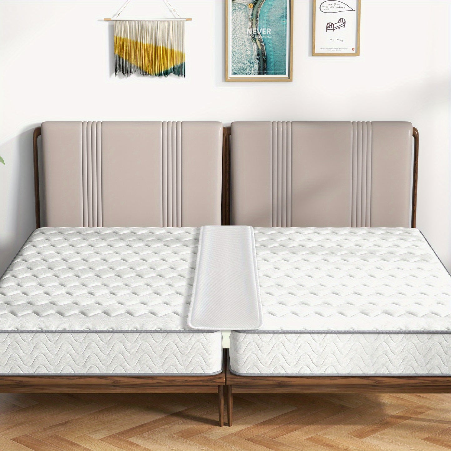 12" Extra Wide Maxmass Bed Bridge – Twin XL to King Converter Kit with Strap and Gap Filler for a Comfortable, Secure Sleeping Experience