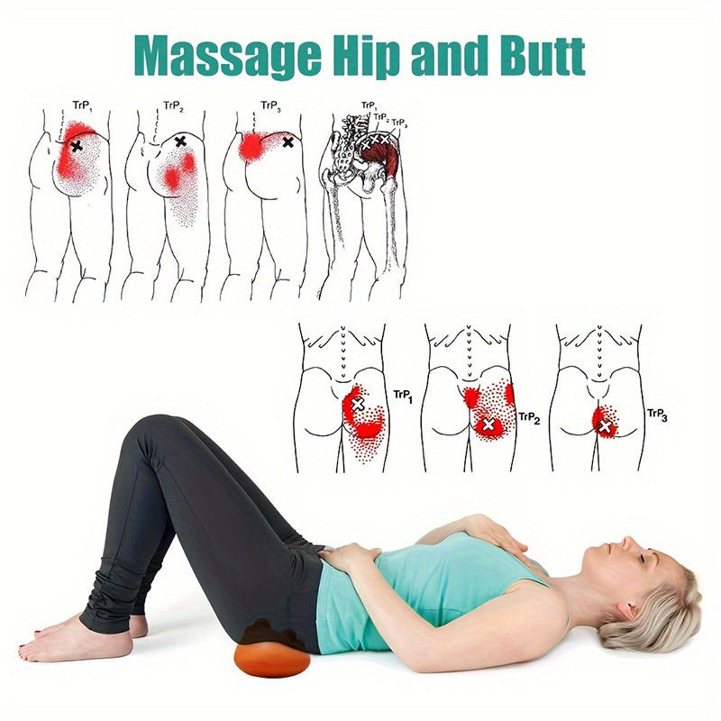 Sciatica Pain Relief Massage Roller – Deep Tissue Myofascial Release Tool with 14 Trigger Points for Back, Glutes, Hip, and Shoulders