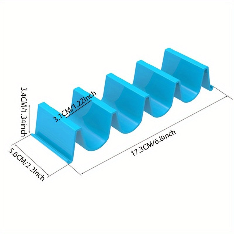 1-6 Pack Multicolor Taco Holder Stands - BPA-Free PP Plastic Wave Design, Holds 4 Tacos Each, Dishwasher Safe, Durable Space-Saving Taco Shells Holder for Party and Home Use