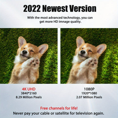 6000-Mile Outdoor TV Antenna – Digital HDTV 4K Amplified, Long Range 360° UHF, VHF & FM Reception