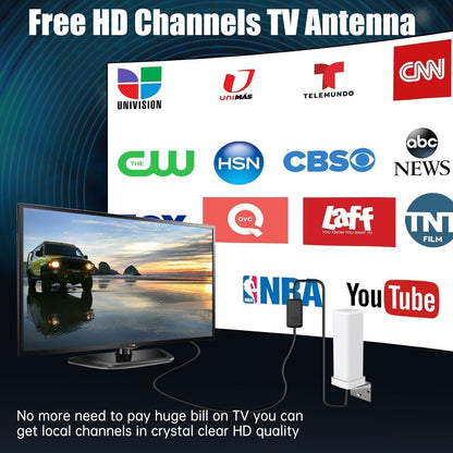 6000-Mile Outdoor TV Antenna – Digital HDTV 4K Amplified, Long Range 360° UHF, VHF & FM Reception