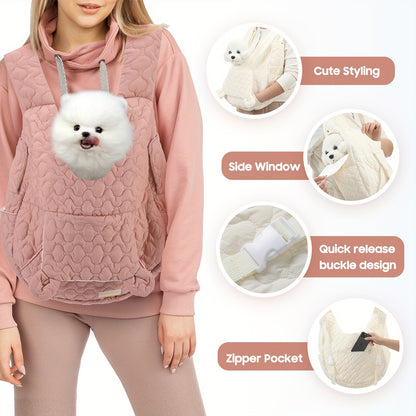 Extra-Large Fluffybaby Dog Sling Carrier - Winter Pet Bag with Cotton Lining, Waterproof & Breathable, for Small & Medium Dogs