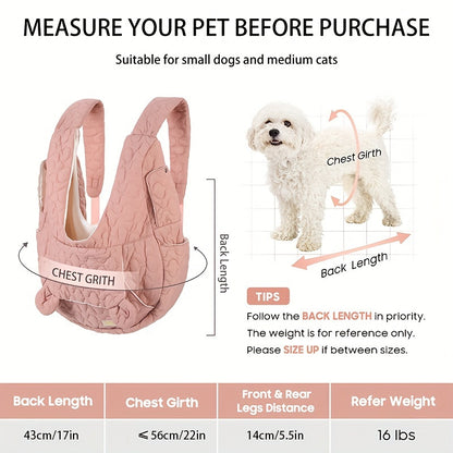 Extra-Large Fluffybaby Dog Sling Carrier - Winter Pet Bag with Cotton Lining, Waterproof & Breathable, for Small & Medium Dogs