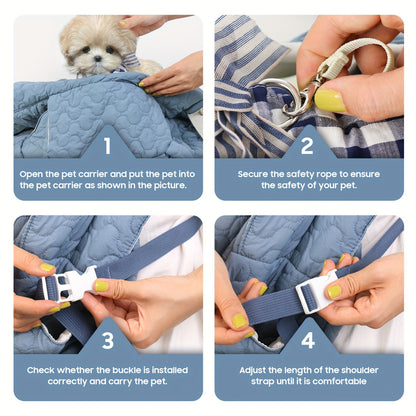 Extra-Large Fluffybaby Dog Sling Carrier - Winter Pet Bag with Cotton Lining, Waterproof & Breathable, for Small & Medium Dogs