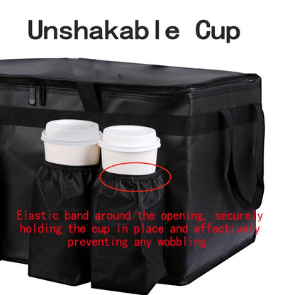 Premium XXXL Insulated Food Delivery Bag with Cup Holders – 22.8x14x15" – Ideal for DoorDash, Beverages, Groceries and Pizza – Commercial Grade Hot and Cold Storage