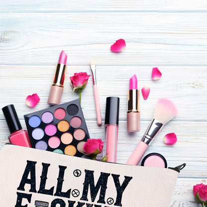 All My Fucking Meds Canvas Makeup Bag - Reusable Zipper Travel and  Pill Organizer, Low Allergy, Perfect Gift for Women, Sisters, Birthdays and Christmas