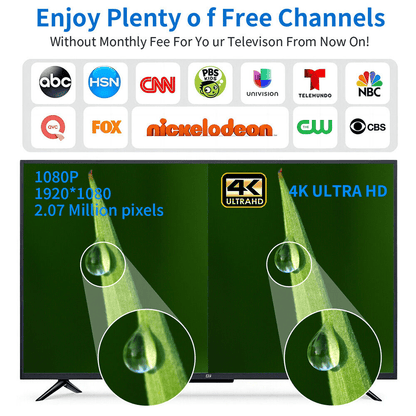 6000 Miles HDTV Outdoor Antenna - 1080P and 4K Digital TV Signal Booster with 360° Amplified Reception