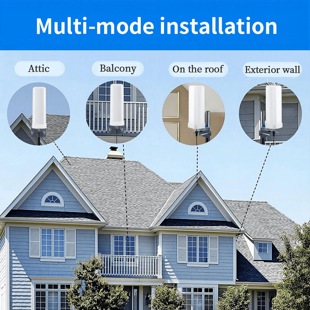 6000 Miles HDTV Outdoor Antenna - 1080P and 4K Digital TV Signal Booster with 360° Amplified Reception