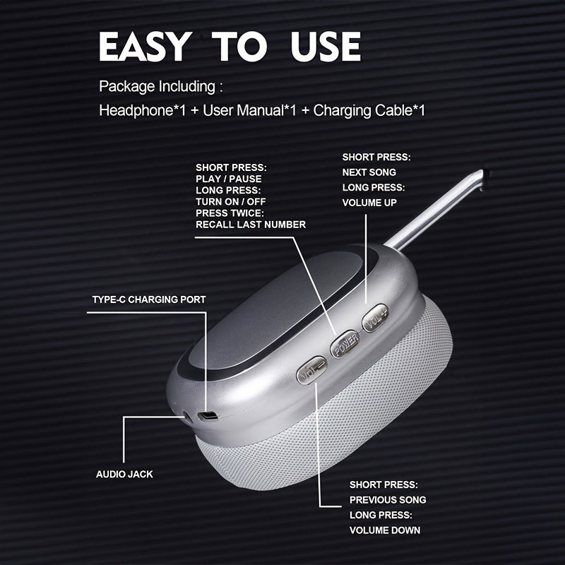 Ultra Wireless Noise Cancelling Headphones with Spatial Audio, Microphone, Fast Charging, Lightweight, Comfortable and Foldable Design