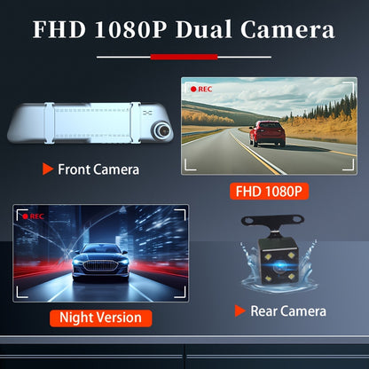 Dash Cam Front and Rear - 5.0 IPS 2.5D Touch Screen, 1080p with Night Vision, Car Camera DVR