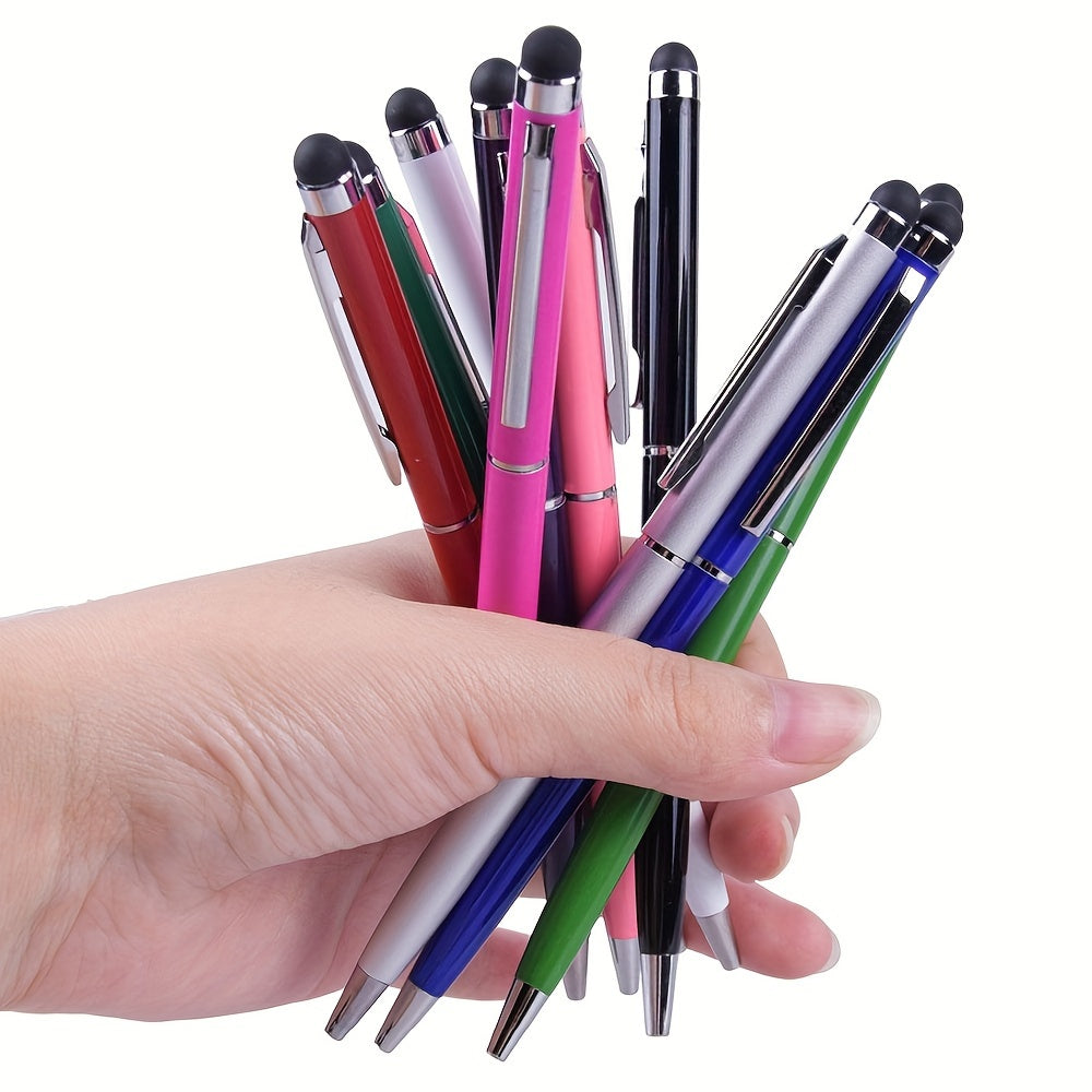 10pcs Universal 2 in 1 Stylus Pen - Touch Pen for iOS, Android, Drawing, Capacitive Pencil for iPad, Samsung, Xiaomi Smartphones