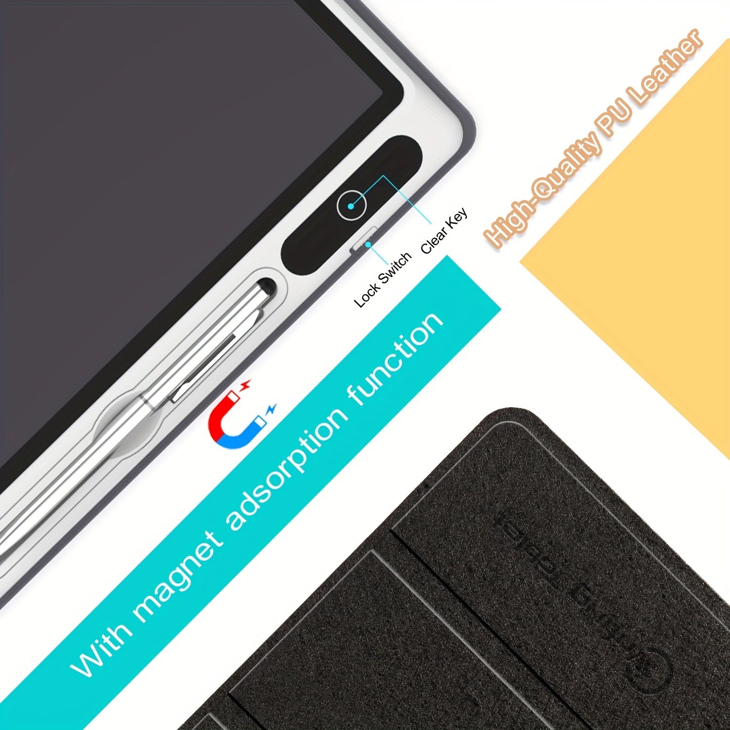 InnoreBorat LCD Notebook - Unleash Your Creativity with Digital Drawing Pad and Faux Leather Case!