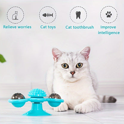 Interactive Windmill Cat Toy - Non-Electric Rotating Play Wheel for Cats, Enhances Vitality and Bonding