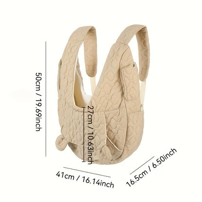 Extra-Large Fluffybaby Dog Sling Carrier - Winter Pet Bag with Cotton Lining, Waterproof & Breathable, for Small & Medium Dogs