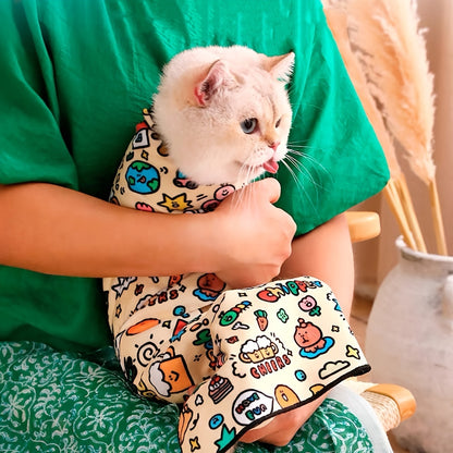 Chatoll Cat Grooming Wrap: Soft, Scratch-Resistant Polyester Pet Protection Sleeve for Easy Medication and Cleaning