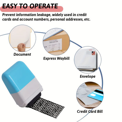 Wide Identity Theft Protection Roller Set – Safeguard Confidential Information with Anti-Theft Privacy Features – Durable Plastic for ID Blackout Security (1pc)