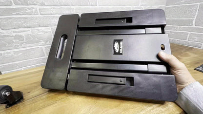 Spacekeeper Folding Hand Truck – 500 LB Heavy Duty Utility Dolly with 6 Wheels & 2 Elastic Ropes for Luggage, Moving, Shopping, Office Use (Black)