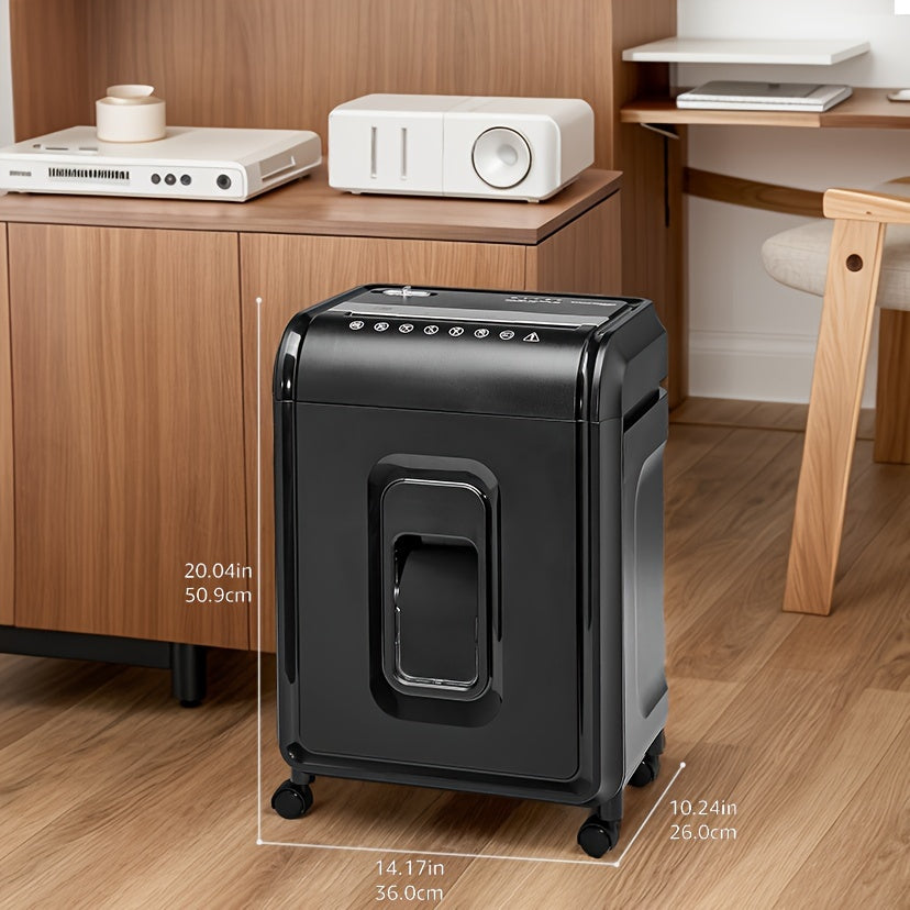 5.7-Gallon Heavy-Duty Cross-Cut Shredder – 12-Sheet Capacity, P-4 Security, Multi-Mode for Paper, Cards, CDs, Staples – Anti-Jam, Easy-Empty Bin