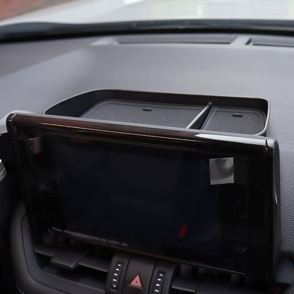 Vehicle Dashboard Organizer Storage Tray - Durable Plastic Car Console Pocket for Coins, Keys, and Phone - Universal Fit with Non-Slip Rubber Mats