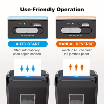 6 Sheet Compact Cross-Cut Paper Shredder – Destroys Credit Cards, Documents, Mail, Staples & Clips – 3.4-Gallon Wastebasket for Home Office