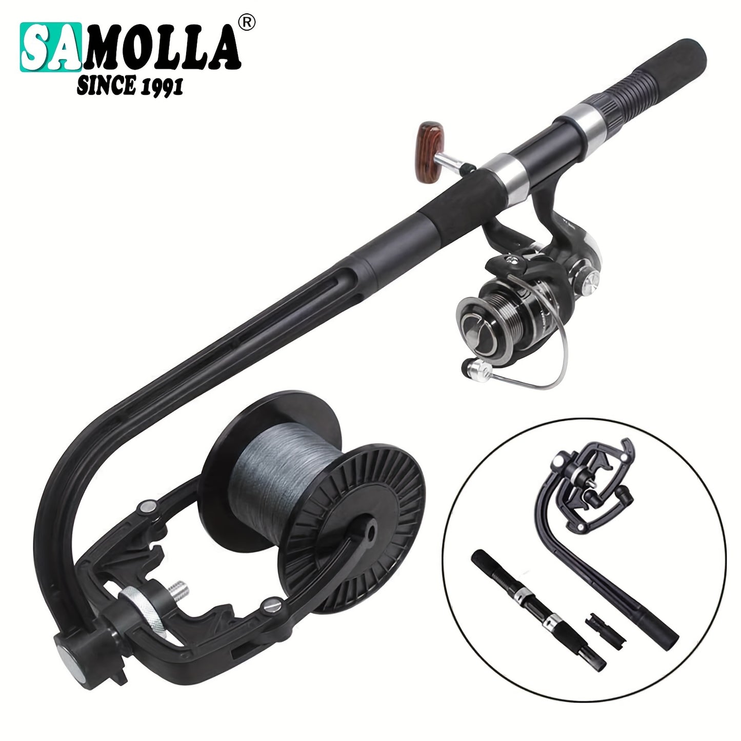 Portable Handheld Fishing Line Spooler - Compact Line Winder for Fishing Tackle