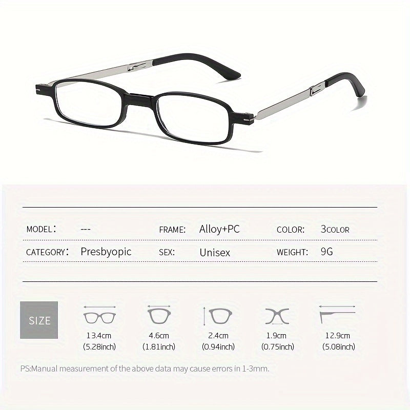 Folding Reading Glasses - Retro Computer Presbyopic Readers with Phone Holder for Men and Women (+1.0 to +4.0)